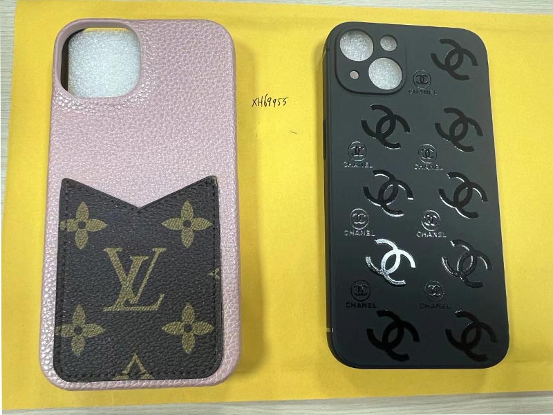 1787212743592504.jpg iPhone13 ケース LV 風ピンク PU レザーカード収納モノグラム付き