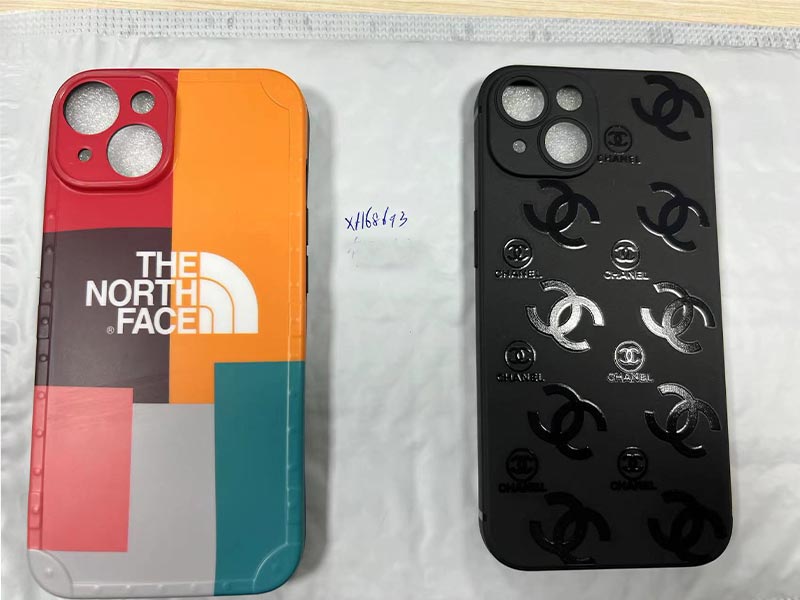 iPhone 14 携帯 ケース ザノースフェイス風マルチカラー TPU ロゴプリントメンズ