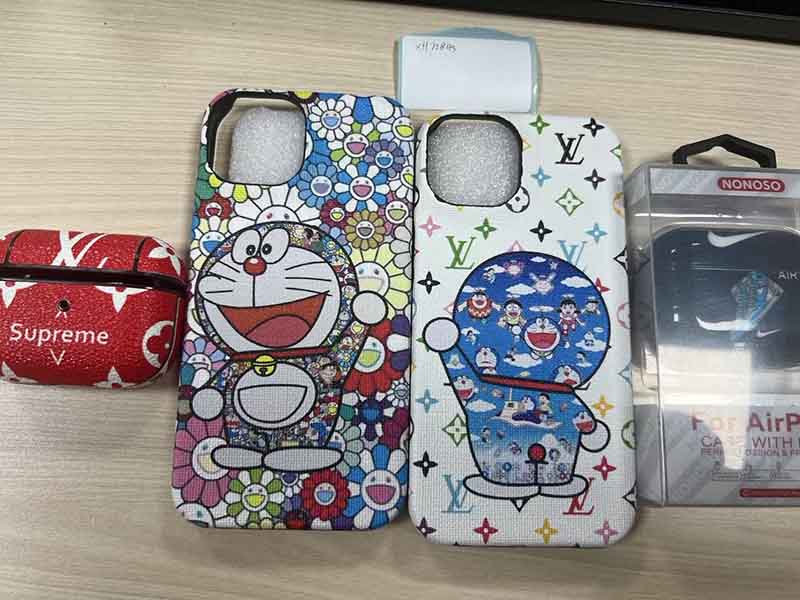 1787538712105917.jpg iPhone14 ケース 村上隆風ひまわり柄・LV 風モノグラム柄、ドラえもんプリント、イヤホンケース無料