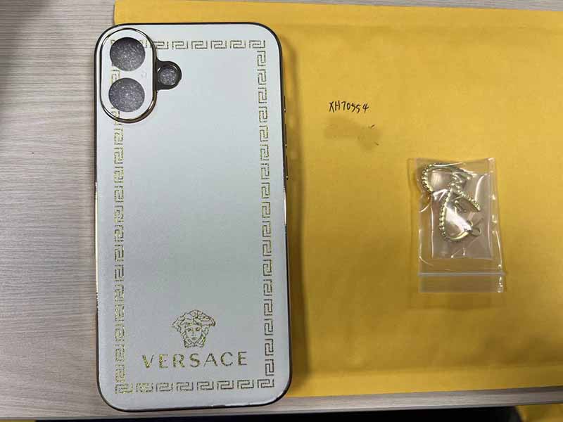 1787816987656300.jpg iPhone16 Plus ケース ヴェルサーチェ風 白地金柄 レザー調