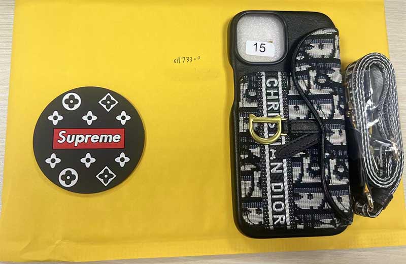 iPhone15 携帯 ケース カード収納 ディオール風